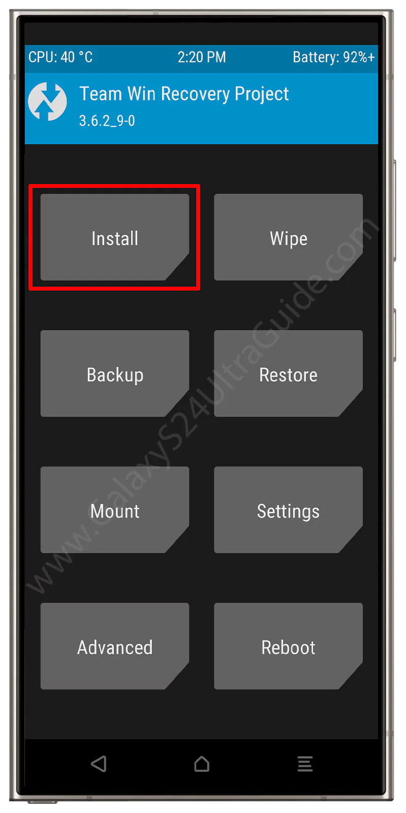 samsung galaxy s24 ultra twrp mode