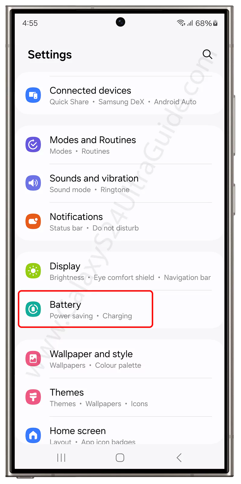 Disable 120Hz Refresh rate on Samsung Galaxy S24 Ultra 1