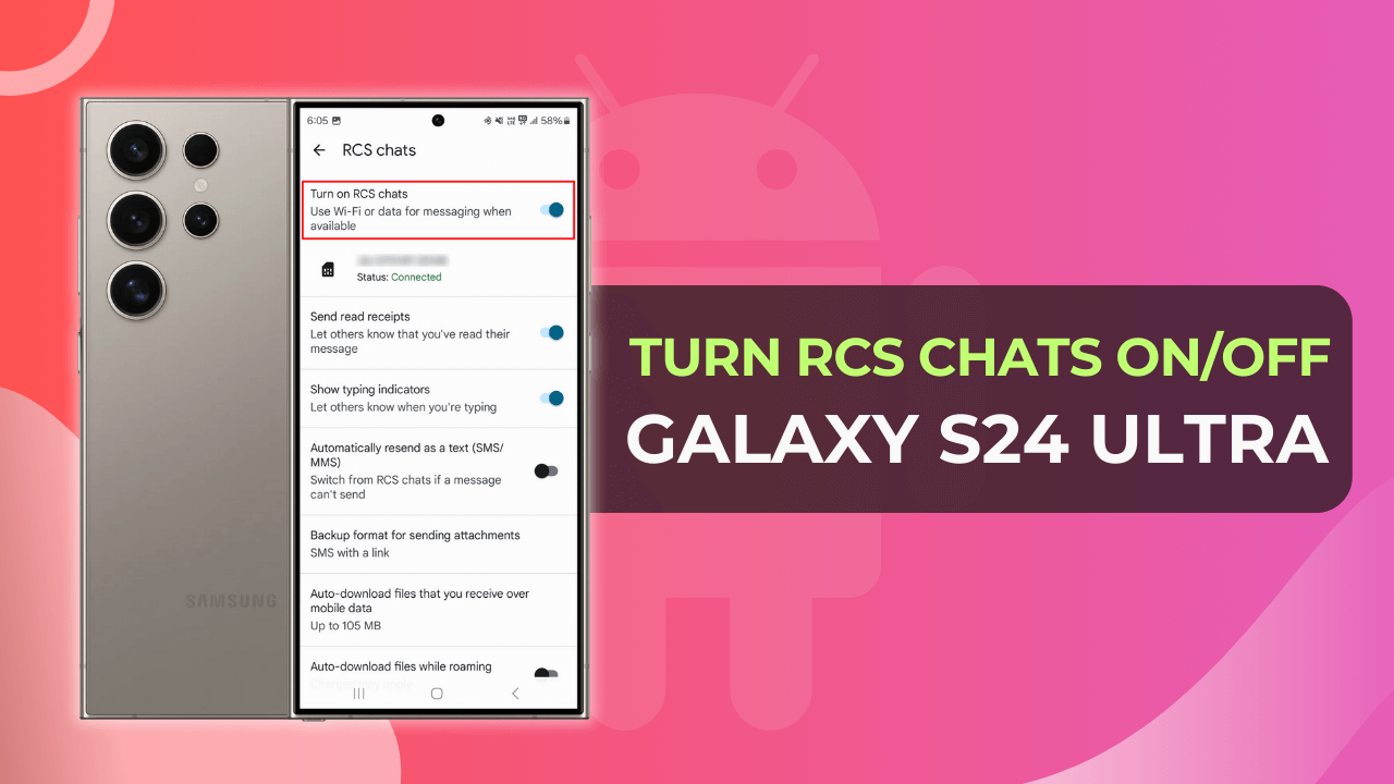 Turn RCS Chats On_Off on Samsung Galaxy S24 Ultra