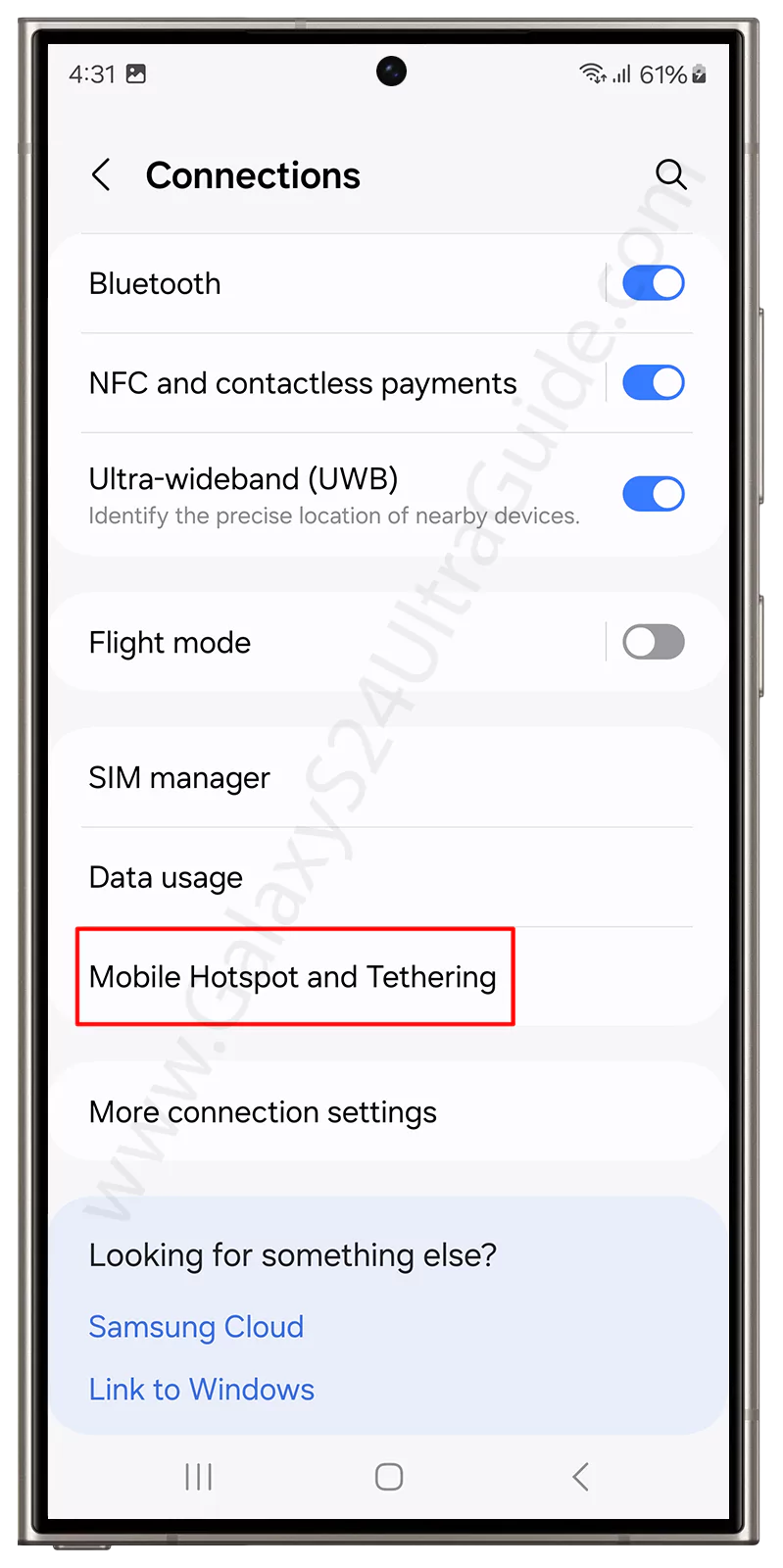 View Hotspot Password on Samsung Galaxy S24 Ultra S3